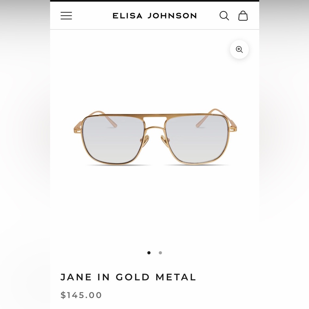Elisa Johnson “Jane” Sunglasses in Gold Metal